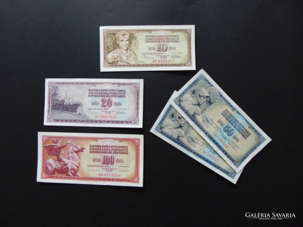 Jugoszlvia 5 darab dinr bankjegy LOT !