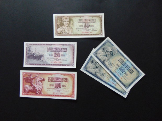 Jugoszlvia 5 darab dinr bankjegy LOT !!!