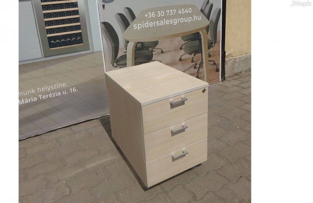Juhar sz�n� irodai t�rol�, kont�ner, 3 fi�kos - haszn�lt irodab�tor