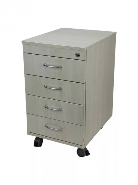 Juhar sz�n� irodai t�rol�, kont�ner, vil�gos 4 fi�kos - haszn�lt b�tor