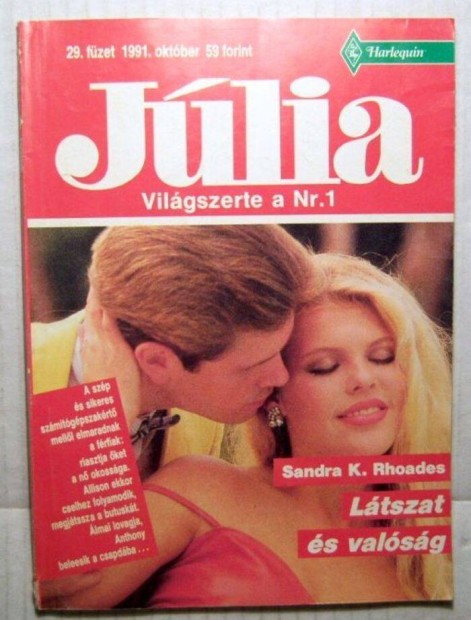 Jlia 29. Ltszat s Valsg (Sandra K. Rhoades) 1991 (2kp+tartalom)