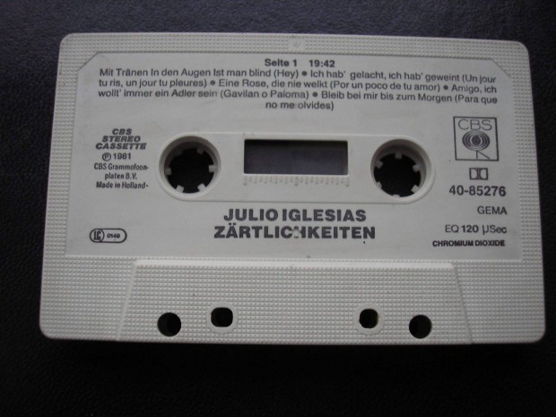 Julio Iglesias - rzkenysg ,1981 CBS , gyri msoros kazetta
