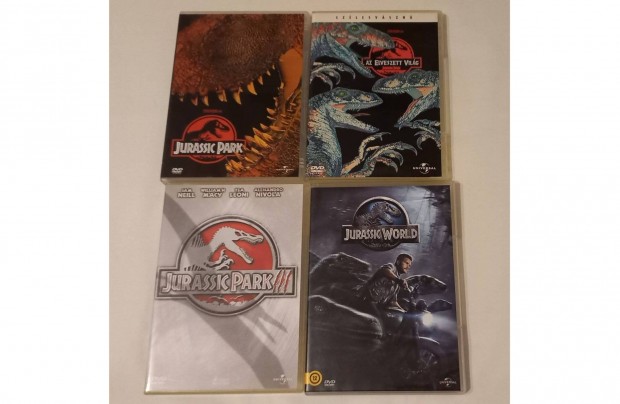 Jurassic Park 1-2-3. Dvd Filmek + Jurassic World egyben !