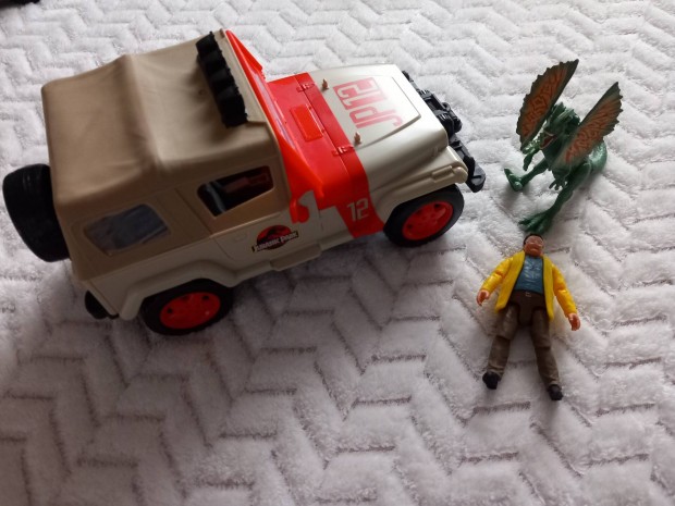 Jurassic Park JP12 Jeep+Dilophosaurus+figura