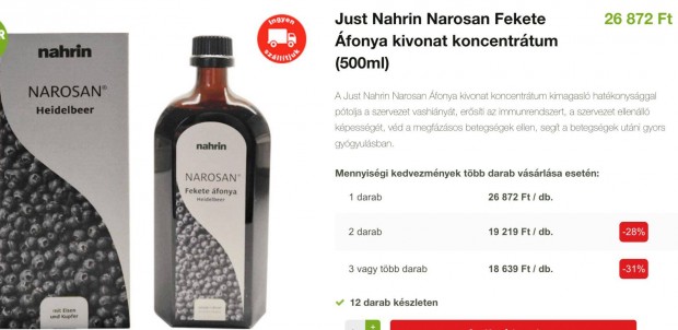 Just Nahrin Narosan Fekete fonya kivonat koncentrtum (500ml)