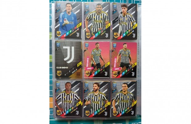 Juventus Teljes sor Panini Fifa 365 2024 focis krtya