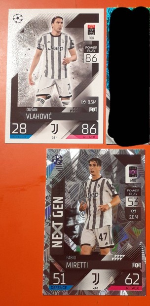 Juventus Topps focis kártyák