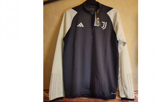 Juventus eredeti adidas cipzáras nyakú fekete fehér felső (M)