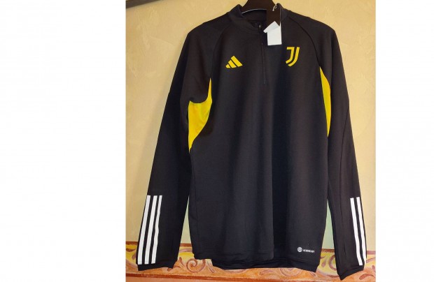 Juventus eredeti adidas cipzáras nyakú fekete sárga felső (M)