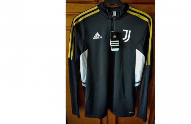 Juventus eredeti adidas fekete arany fehr cipzras nyak fels (M-es)