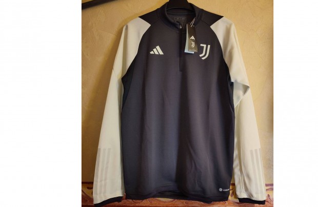 Juventus fekete fehér eredeti adidas cipzáras nyakú felső (M)