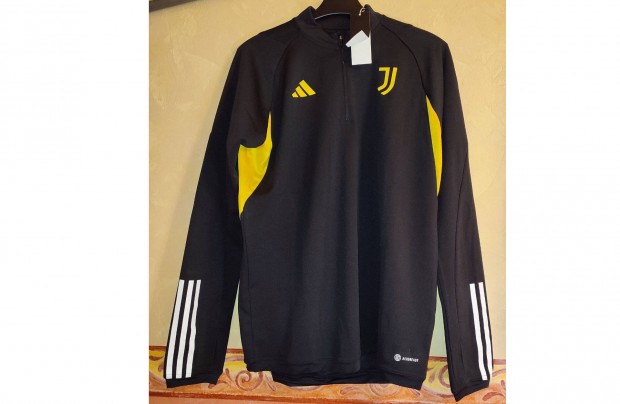 Juventus fekete sárga eredeti adidas cipzáras nyakú felső (M)