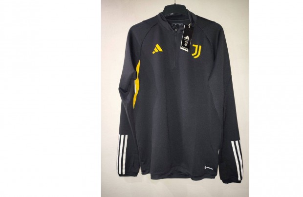 Juventus fekete sárga eredeti adidas cipzáras nyakú felső (M)