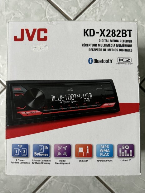 Jvc Kd-x282bt usb/aux/bluetooth dobozában újszerű, ingyen posta