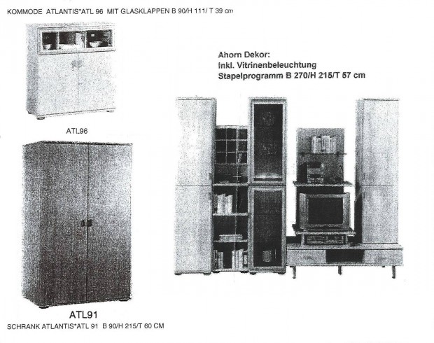 KIKA Atlantis juhar nappali btor, ruhsszekrny, komd