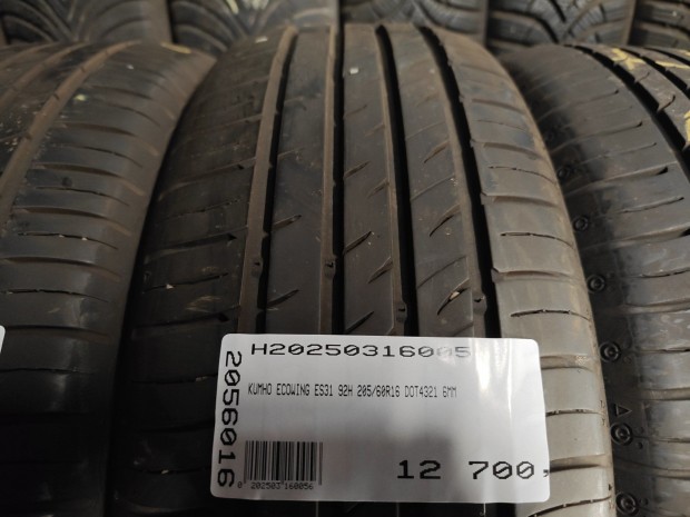 KUMHO ECOWING ES31 92H 205/60R16 DOT4321 6MM HASZNÁLT GUMI H 92 |