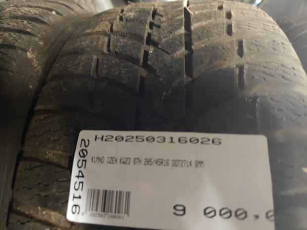 KUMHO IZEN KW23 87H 205/45R16 DOT2714 8MM HASZNÁLT GUMI H 87 |
