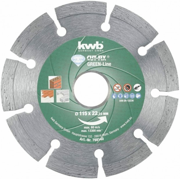 KWB PROFI GREEN-LINE CUT-FIX DIAMANT szegmentlt gymnt vgkorong 1