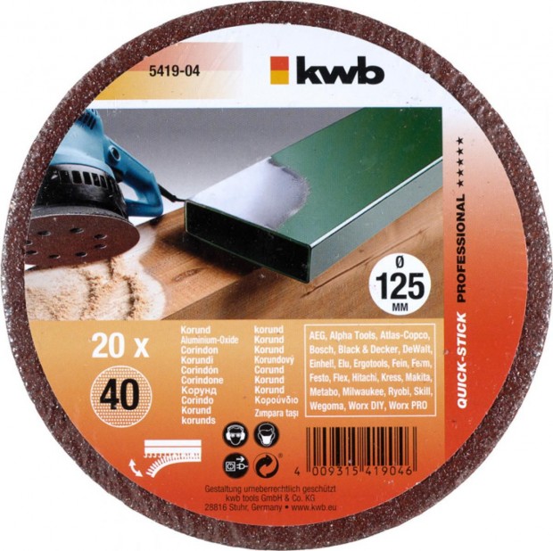 KWB PROFI QUICK-STICK tpzras alu.oxid csiszolpapr fmre, fra exc