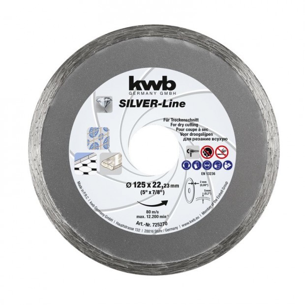 KWB PROFI SILVER-LINE CUT-FIX DIAMANT CUTING DISC folyamatos gymnt