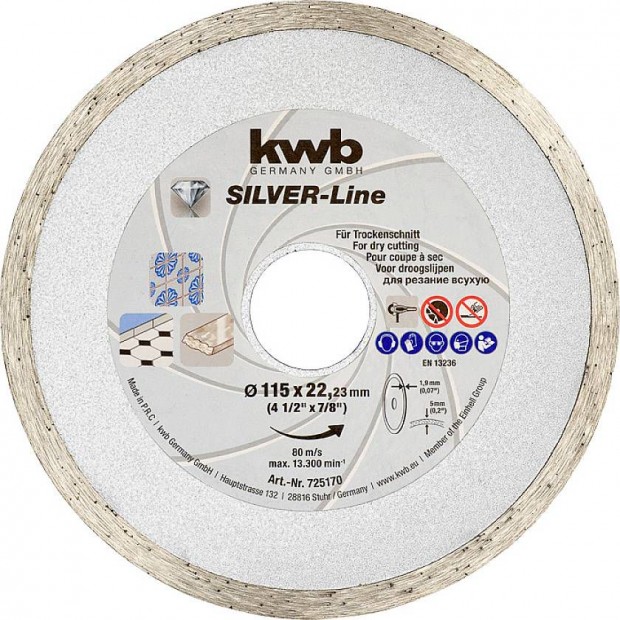 KWB PROFI SILVER-LINE CUT-FIX DIAMANT CUTING DISC folyamatos gymnt