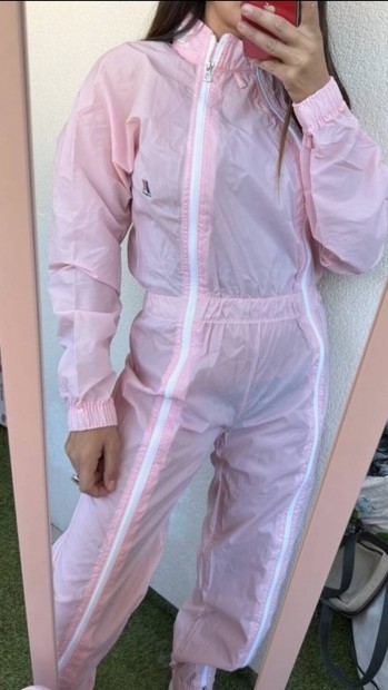 K-WAY Made in France Nylon Zip Pink Sport Ski Suit Unisex Ovral 