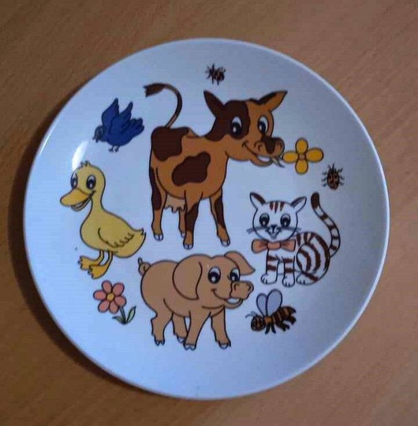 Kahla porcelán bájos állatfigurás gyermek tányér