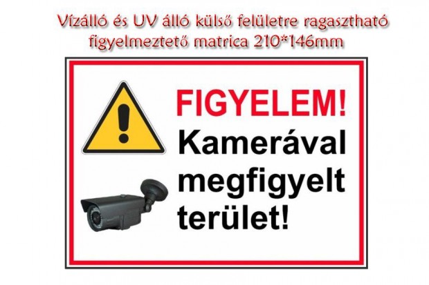 Kamerval megfigyelt terlet matrica