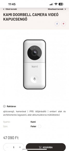 Kami xiaomi doorbell kamera ajtcsengs kamera