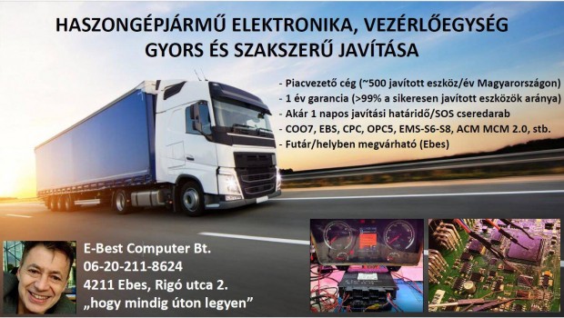 Kamion elektronika, vezrlegysg feljts (pl. COO7, EBS, CPC, OPC5)