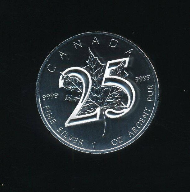 Kanada 1 oz ezst 2013, klnleges kiads 25 ves Maple Leaf