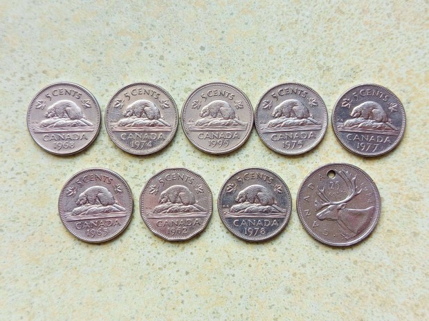 Kanada 9 db K�l�nb�z� �rme 5 25 Cents 1962-1995