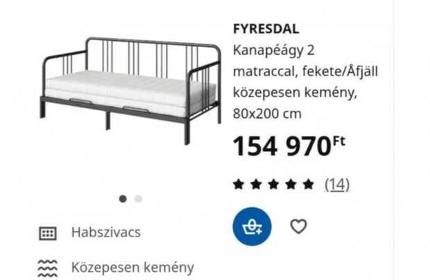 Kanap, gy Ikea , fmvzas, kt matraccal elad