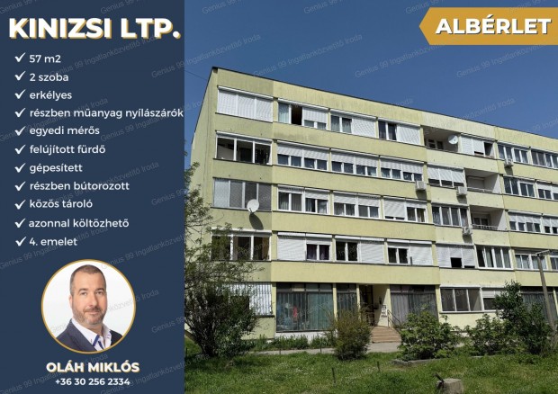 Kaposváron a Kinizsi Lakótelepen található 57 m2-es 2 szobás erkélyes