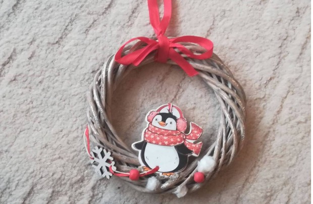 Karácsonyi kicsi pingvines ajtókopogtató