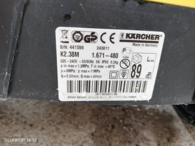 Karcher K2.38M magasnyoms mos elad 