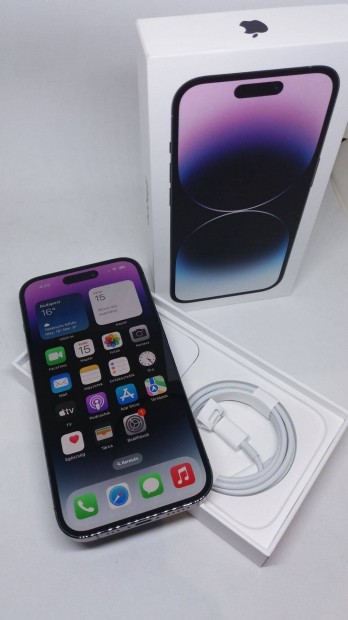 Karcmentes Apple iphone 14 Pro - 128GB - 98% - Deep Purple (Lila) sz