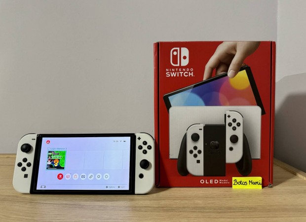 Karcmentes Nintendo Switch Oled ,tartozékaival,2025.10.17-ig garanciás