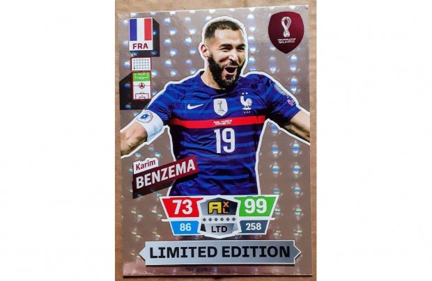 Karim Benzema Franciaorszg XXL Limited focis krtya Qatar 2022