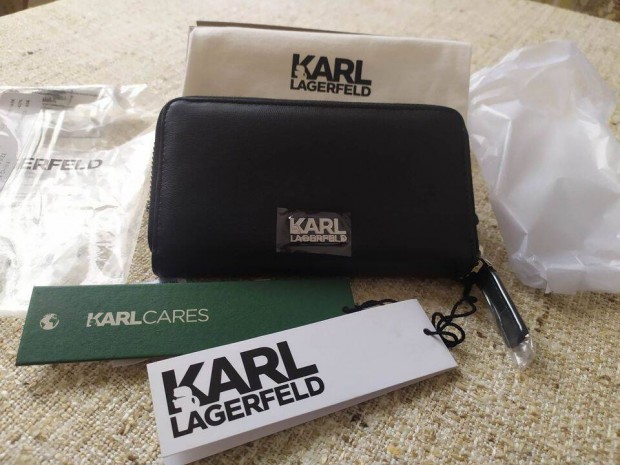 Karl Lagerfeld K/Stone Zip fekete Pnztrca