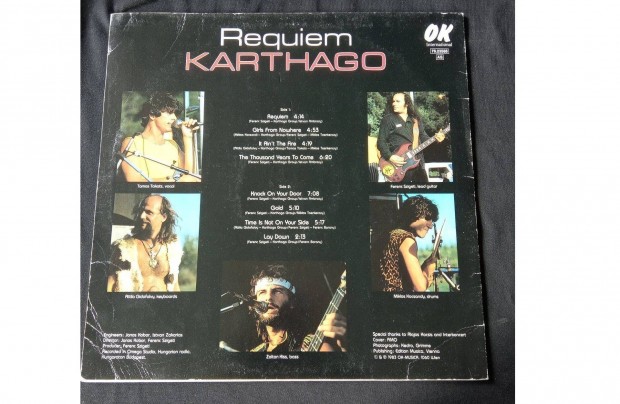 Karthago 1983 Requiem Austria hard rock Karcmentes bakelit dediklva