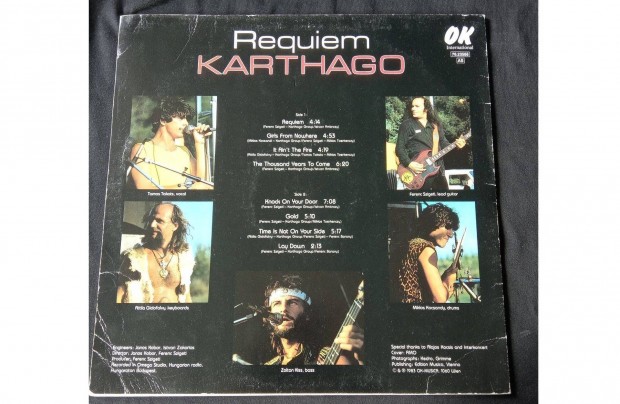 Karthago 1983 Requiem Austria hard rock Karcmentes bakelit dediklva