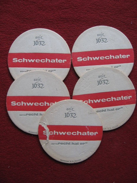 Karton pohralttek, Schwechater felirattal 5 db