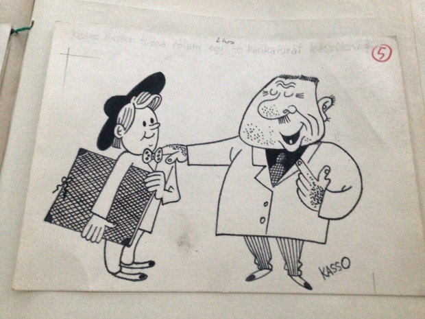 Kasso eredeti karikatra rajza a Szabad Szj c. lapnak 16 x 21 cm