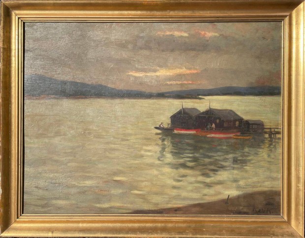 Kat� K�lm�n: Lak�haj�k a Dun�n olajfestm�ny