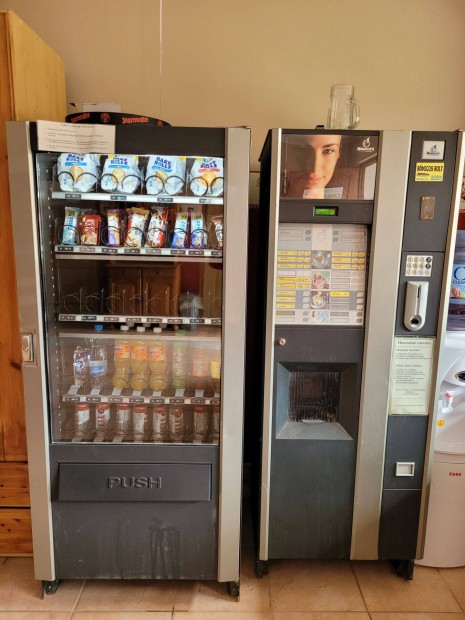 Kávé és snackautomata pénzvizsgálóval