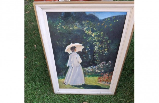 Kedei Zoltán - Esernyős nő olajvászon 50*70 cm 45000 forintért eladó