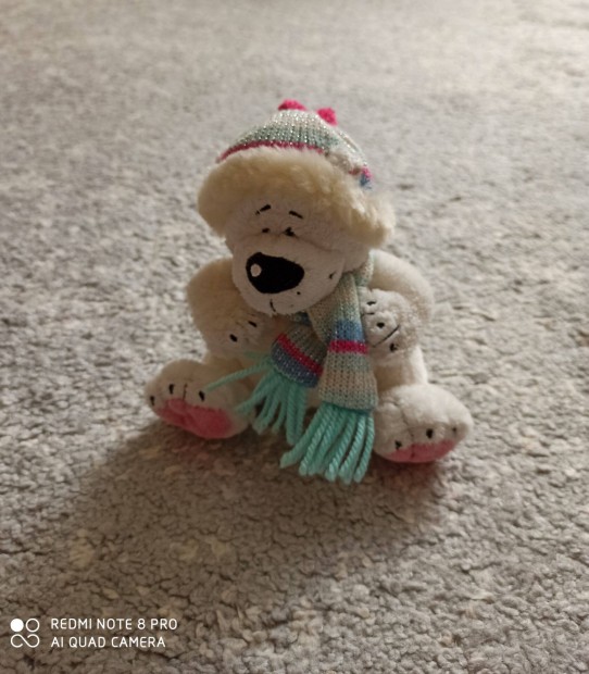 Keel Toys fehér téli plüss kutya