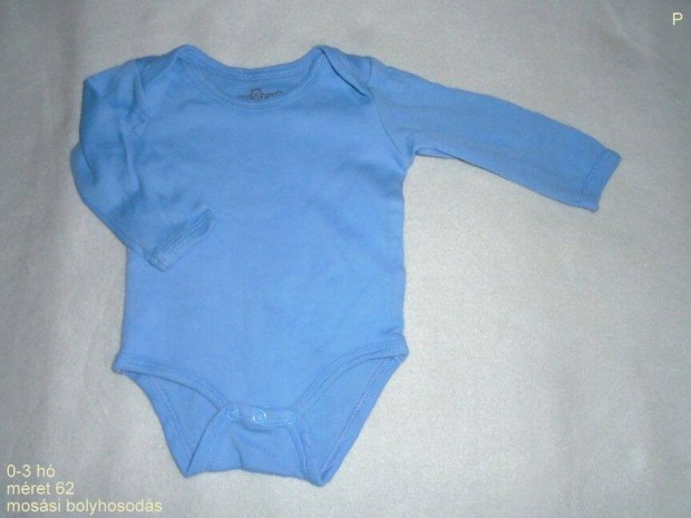 Kék hosszú ujjú body 0-3 hó (méret 62) kék body