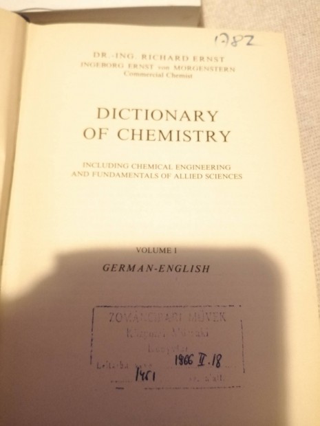 Kémiai szótár. Német - Angol 